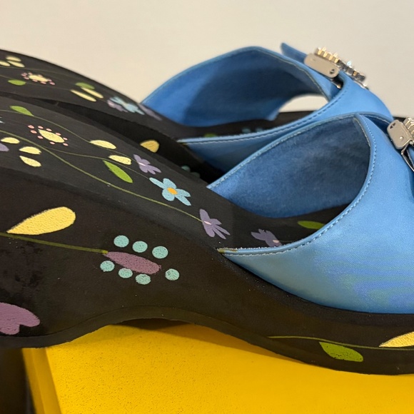 Yellow Box Y2K Blue Chunky Sandals so 8.5 Womens NIB - Picture 3 of 6